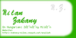 milan zakany business card